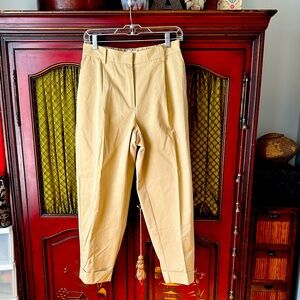 Zara Khaki Pleat Front Cropped Pants size S NWT